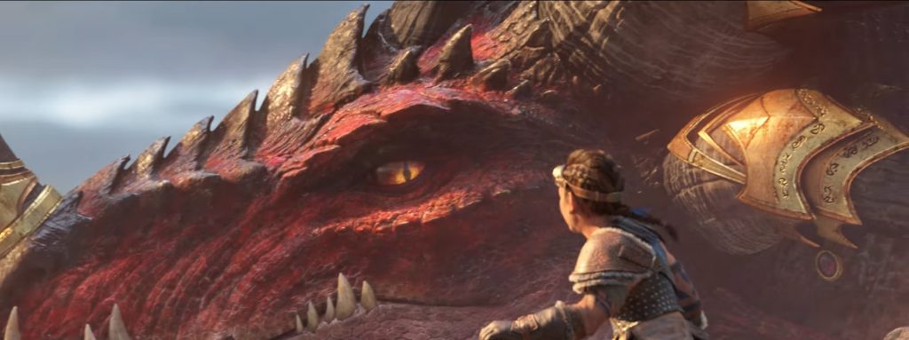 Alexstrasza en plein vol cinématique lancement dragonflight