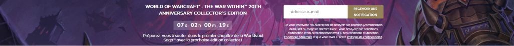 wow the war within édition collector 20e anniversaire 17 avril 2024